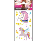 Colorful children's tattoo decals with glitters Unicorns 10.5 x 6 cm