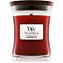 WoodWick Cinnamon Chai - Cinnamon and vanilla scented candle with wooden wick and lid glass small 85 g