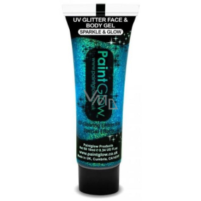 Diva & Nice Chunky Sparkle & Glow UV Glitter Decorative Gel for Body and Face Ice Blue - Blue 10 ml