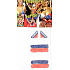 Sheet of Tattoo Stickers for Face and Body Russia Flag 2 Hearts 1 Design