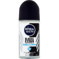 Nivea Men Black & White Invisible Fresh Roll-On Antiperspirant, 50 ml