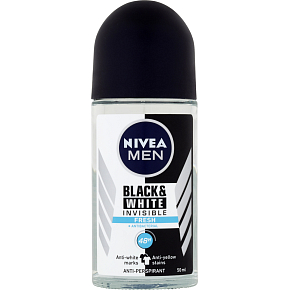 Nivea Men Black & White Invisible Fresh Roll-On Antiperspirant, 50 ml