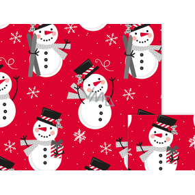 Nekupto Gift wrapping paper 70 x 200 cm Christmas Red, snowman