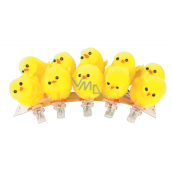 Plush chicks on a 3 cm clip, 10 pieces