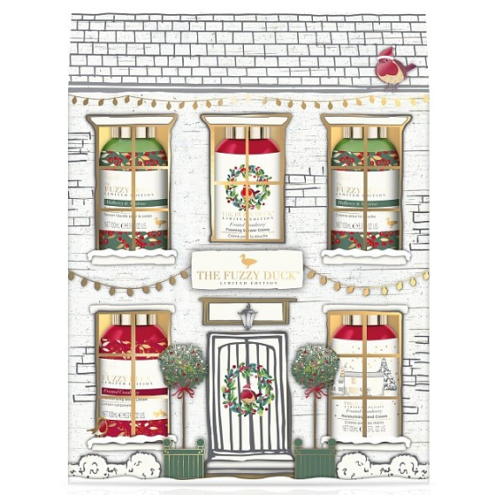 Baylis & Harding Mulberries, Mistletoe and Cranberry cleansing gel 100 ml + shower cream 100 ml + body lotion 100 ml + bath cream 100 ml + hand cream 100 ml, cosmetic set