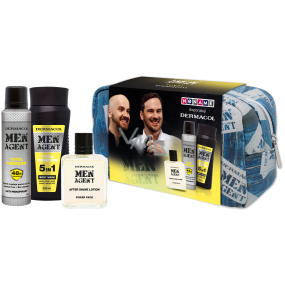 Dermacol Men Total Freedom shower gel for men 250 ml + deodorant antiperspirant spray 150 ml + aftershave 100 ml + case, cosmetic set