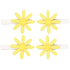 Yellow flowers with glitter on a clip 5 cm, 4 pieces in a bag