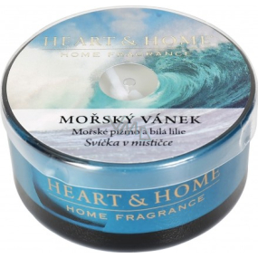 Heart & Home Sea breeze Soy scented candle in a bowl burns for up to 12 hours 36 g