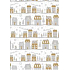 Ditipo Gift wrapping paper 70 x 200 cm Christmas white silver-gold houses