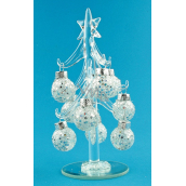Glass sapling with ornaments 16 cm