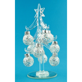 Glass sapling with ornaments 16 cm