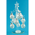 Glass sapling with ornaments 16 cm