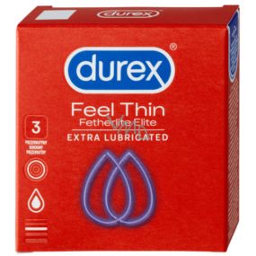 Durex Feel Thin Fetherlite Elite Extra Lubricated condom, nominal width 56 mm 3 pieces