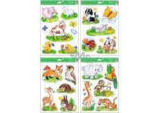Room Decor Window foil without glue hand-painted animals 33.5 x 26 cm