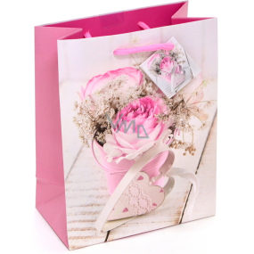 Nekupto Gift paper bag 23 x 18 x 10 cm Pink bouquet 2011 30 KFM