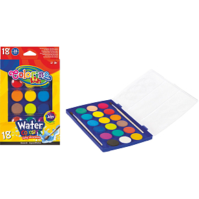 Colorino Watercolours large 18 colours + brush 2 pieces