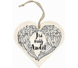 Bohemia Gifts Wooden decorative heart with print You are my angel 12 cm
