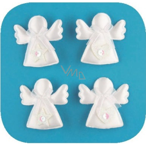 Angel white on clip 6 cm 4 pieces in bag