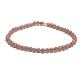 Goldstone gold elastic bracelet, ball 4 mm / 16 - 17 cm, ambition stone