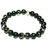 Pearl black elastic synthetic bracelet, ball 8 mm / 16 - 17 cm, symbol of femininity