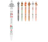 Colorino Rubberized pen Little Foxes grey, blue refill 0,5 mm