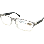 Berkeley Reading dioptric glasses +1.0 plastic transparent, black stripes 1 piece MC2248