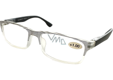 Berkeley Reading dioptric glasses +1.0 plastic transparent, black stripes 1 piece MC2248