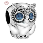 Sterling silver 925 Wise Owl, bead on bracelet animal