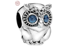 Sterling silver 925 Wise Owl, bead on bracelet animal