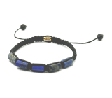 Lapis Lazuli natural stone bracelet, hand knitted, adjustable size, harmony stone