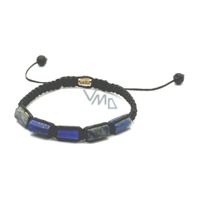 Lapis Lazuli natural stone bracelet, hand knitted, adjustable size, harmony stone
