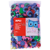Apli Movable eyes non-sticky coloured mix of sizes and colours 600 pieces