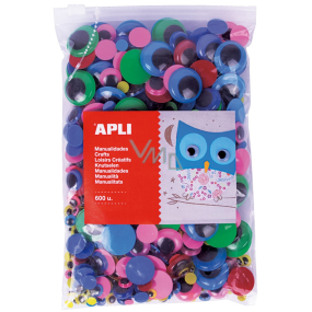 Apli Movable eyes non-sticky coloured mix of sizes and colours 600 pieces