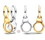 Charm Sterling Silver 925 Openable and Divisible Handcuffs, Friendship Bracelet Pendant