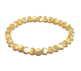 Tridacna Shell Beige Elastic Bracelet Natural Stone, 6 mm Bead / 16 - 17 cm Harmony