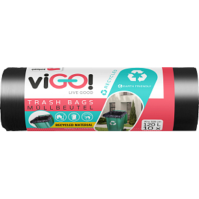 viGO trash bags, 28 µ, 70 × 105 cm, 120 l, 10 pcs