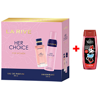 LA RIVE HER CHOICE Eau de Parfum 100 ml + Deodorant Spray 150 ml, Gift Set for Women + La Rive 2in1 Minie Shower Gel 250 ml BONUS