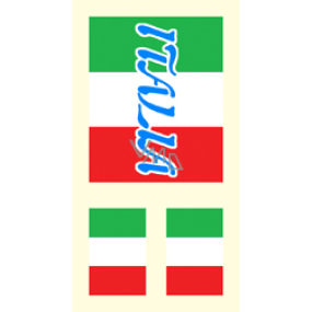 Sheet of Tattoo Stickers for Face and Body Italy Flag 1 Design