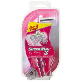 Super-Max 3 for Women disposable 3-blade shaver 6 pieces