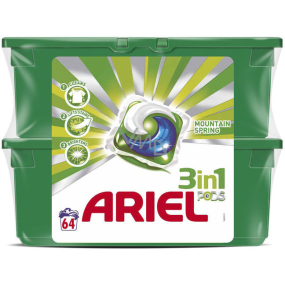 Ariel 3in1 Mountain Spring gel capsules for washing clothes 2 x 32 pieces