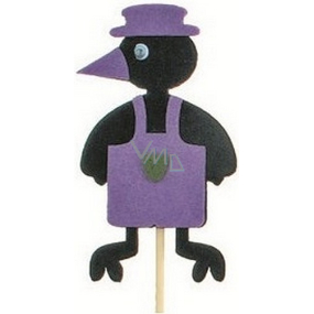 Crow in apron purple recess 7 cm + skewers 15 cm