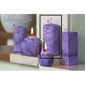 Lima Marble Lavender scented candle purple cylinder 60 x 120 mm 1 piece