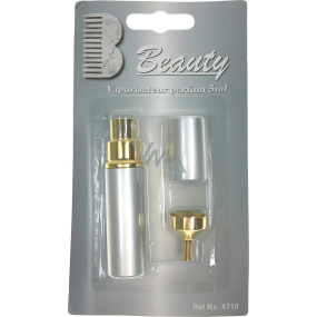 Beauty Flacon with spray bottle refillable silver 5 ml