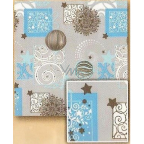 Nekupto Gift wrapping paper 70 x 200 cm Christmas Gray-blue-white