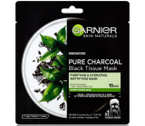 Garnier Skin Naturals Pure Charcoal Black Tissue Mask with Extract Facial Black Textile Mask of Black Tea 28 g