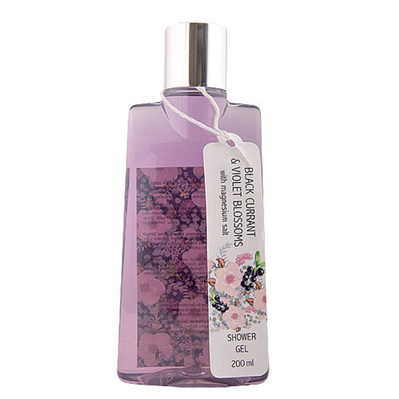 Bohemia Gifts Blackcurrant and Purple Flowers and Magnesium Salt 2in1 Shower Gel and Hair Shampoo 200 ml