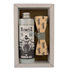 Bohemia Gifts Biker Olive oil shower gel 250 ml + wooden butterfly cosmetic set