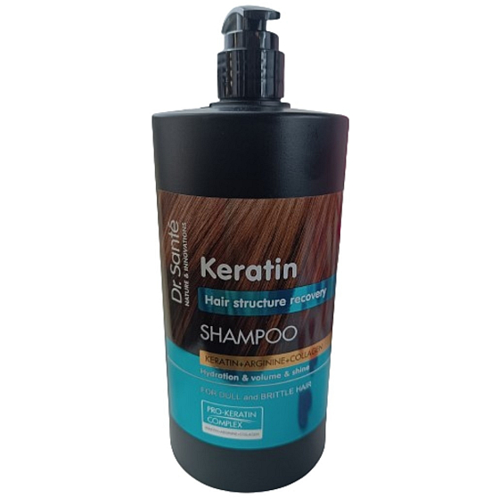 Dr. Santé Keratin Hair regenerating and moisturizing shampoo for fragile brittle hair without shine 1 l