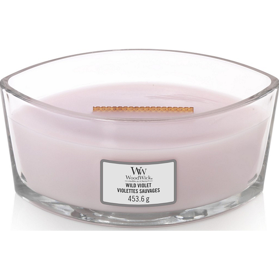WoodWick Wild Violet - Wild Violet Scented Candle with Wooden Wick and Lid 453 g