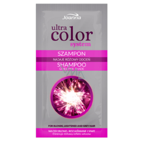 Joanna Ultra Color Pink shampoo blonde lightened and gray hair removes a yellowish shade of 20 ml